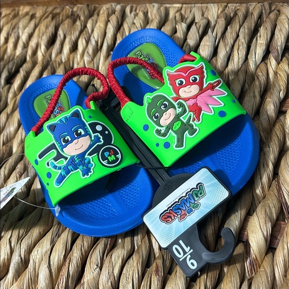PJ Masks Blue and Green Kids Sandals - Picture 1 of 8